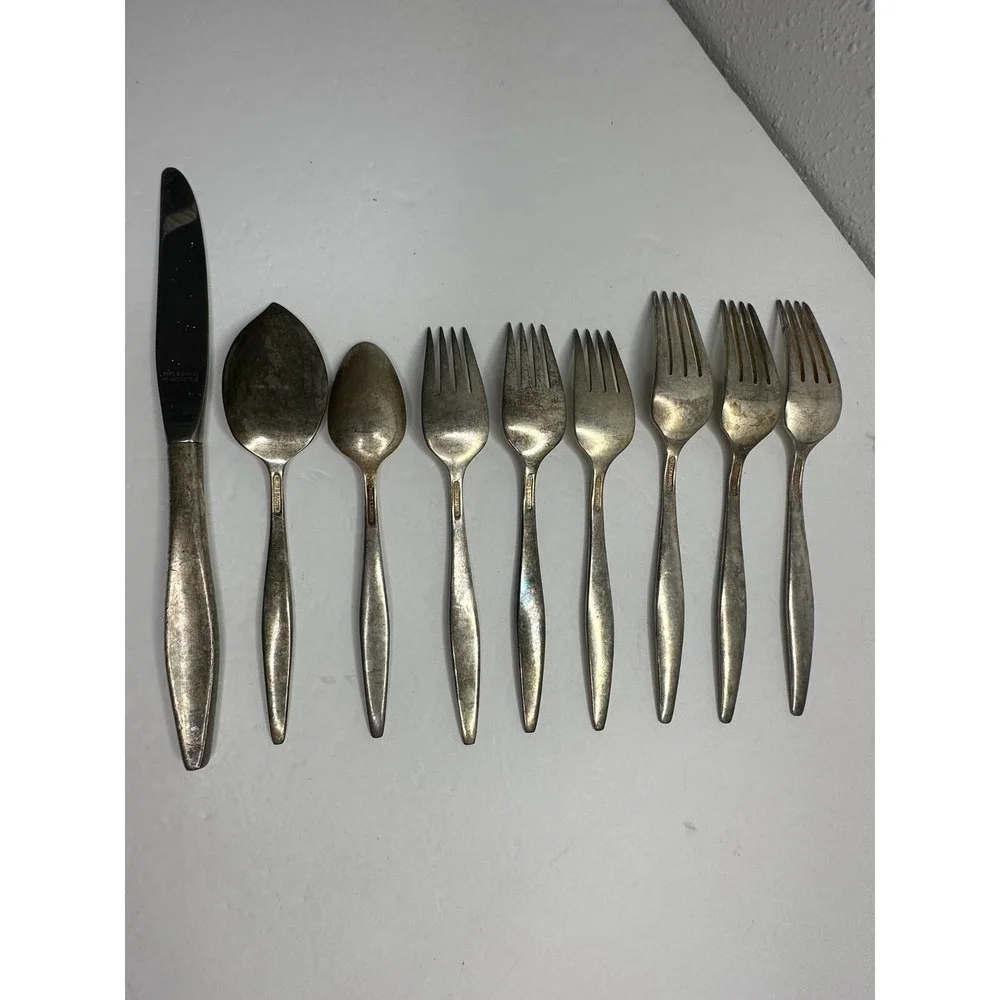 Reed & Barton Silver Plated Flatware Replacement 9 Pc Fork Spoon Serving